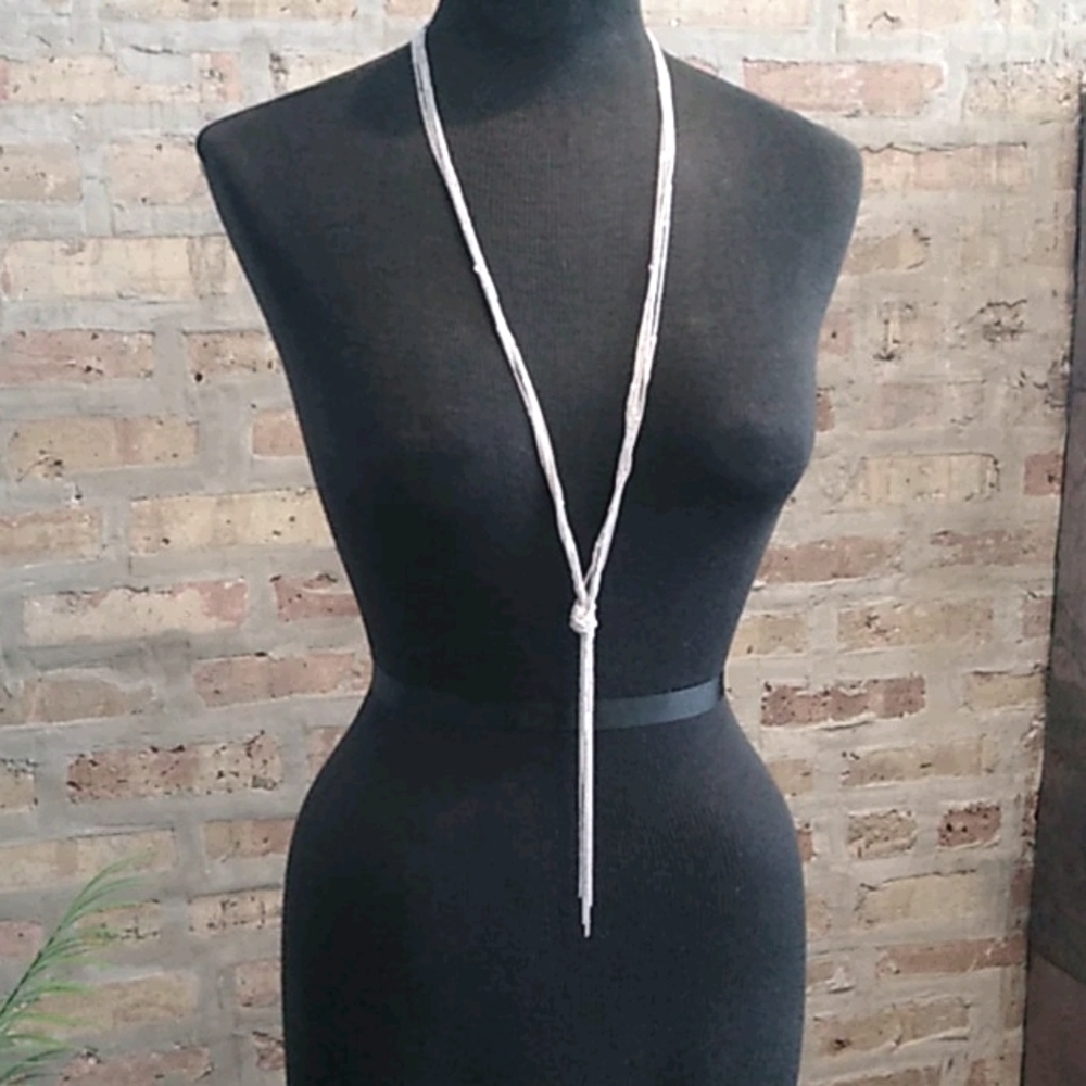 Express Silver Tone chain knot Necklace